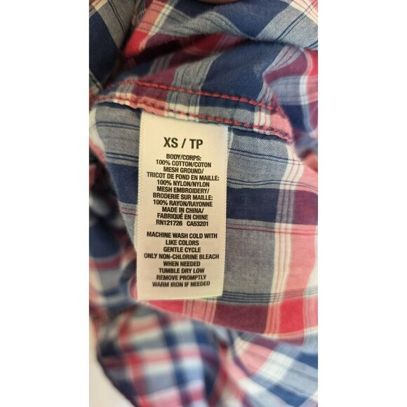 Aeropostale Plaid Button Down Long Sleeve XS Cowgirl Rodeo Rockabilly Country - Picture 5 of 9